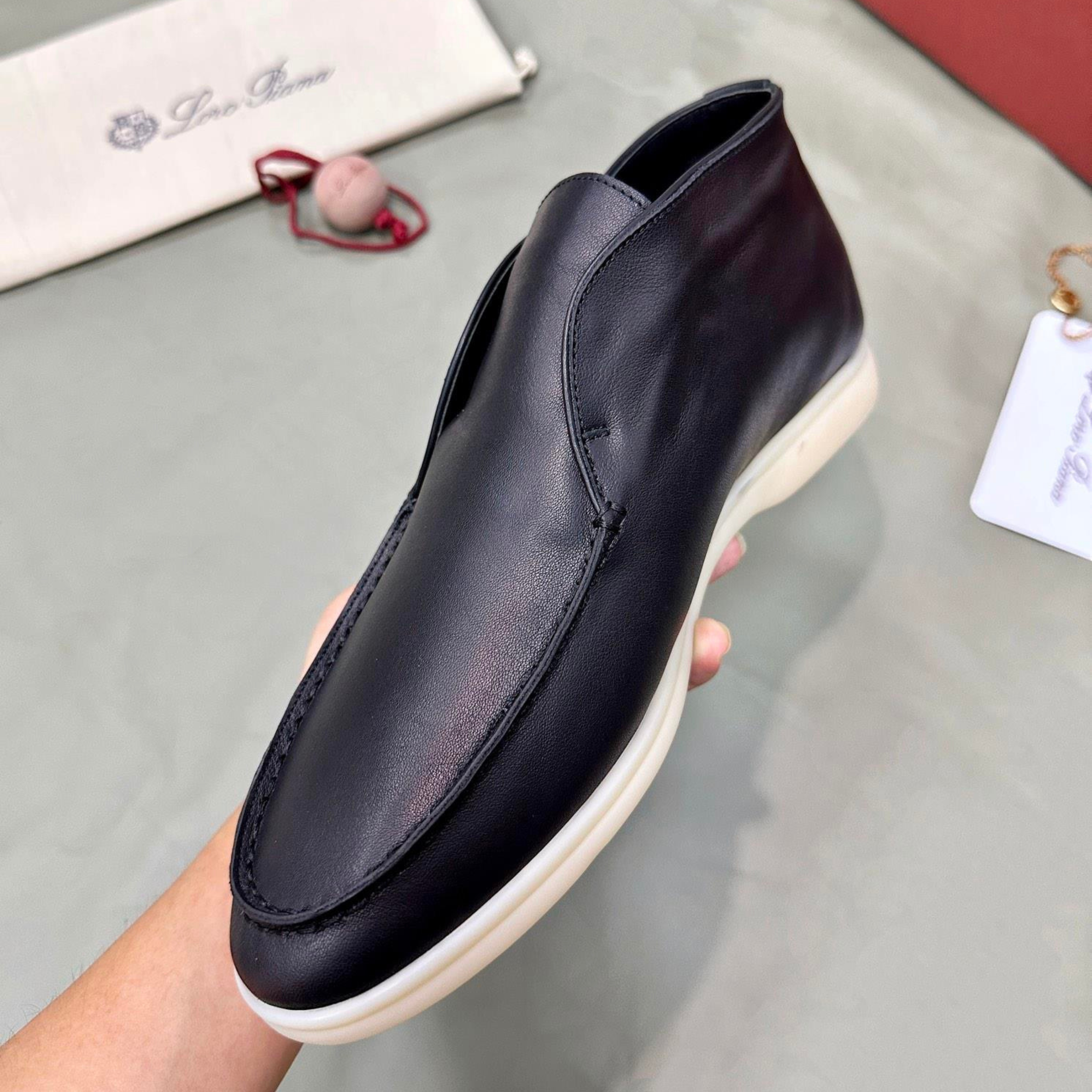 Loro Piana Open Walk Ankle Boots - Navy Blue (W000)