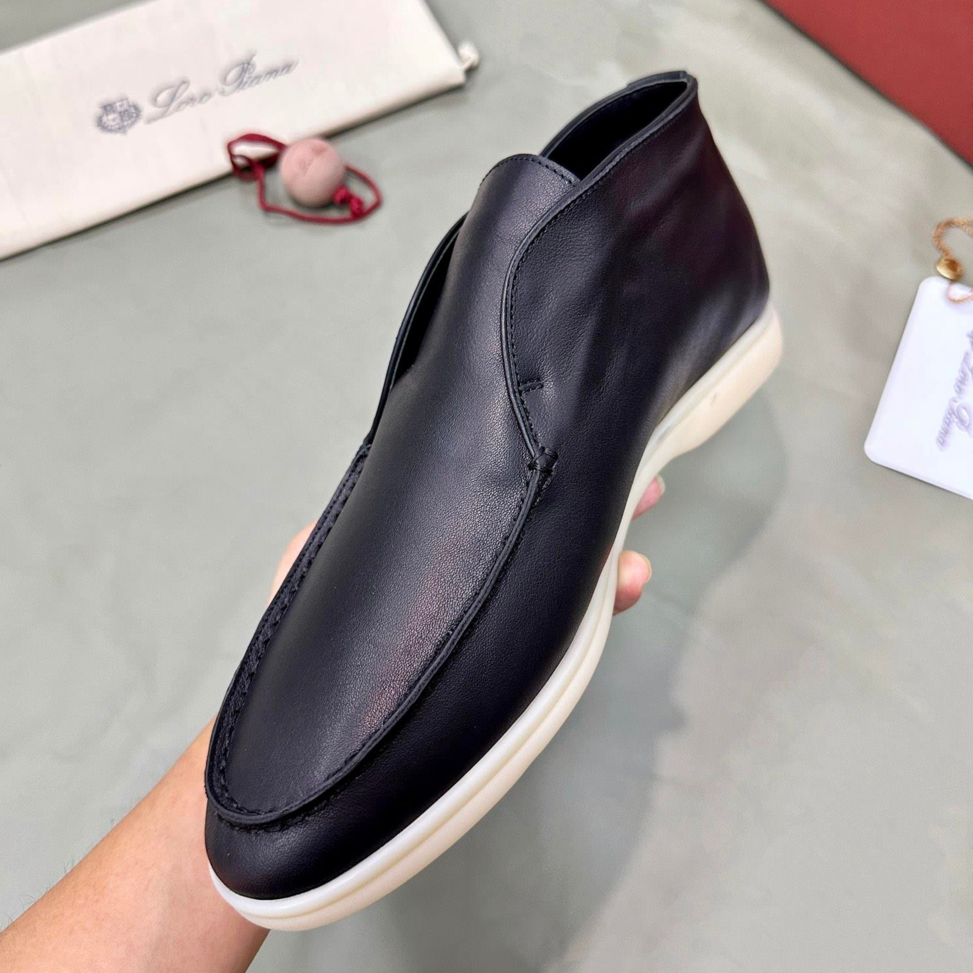 Loro Piana Open Walk Ankle Boots - Navy Blue (W000)