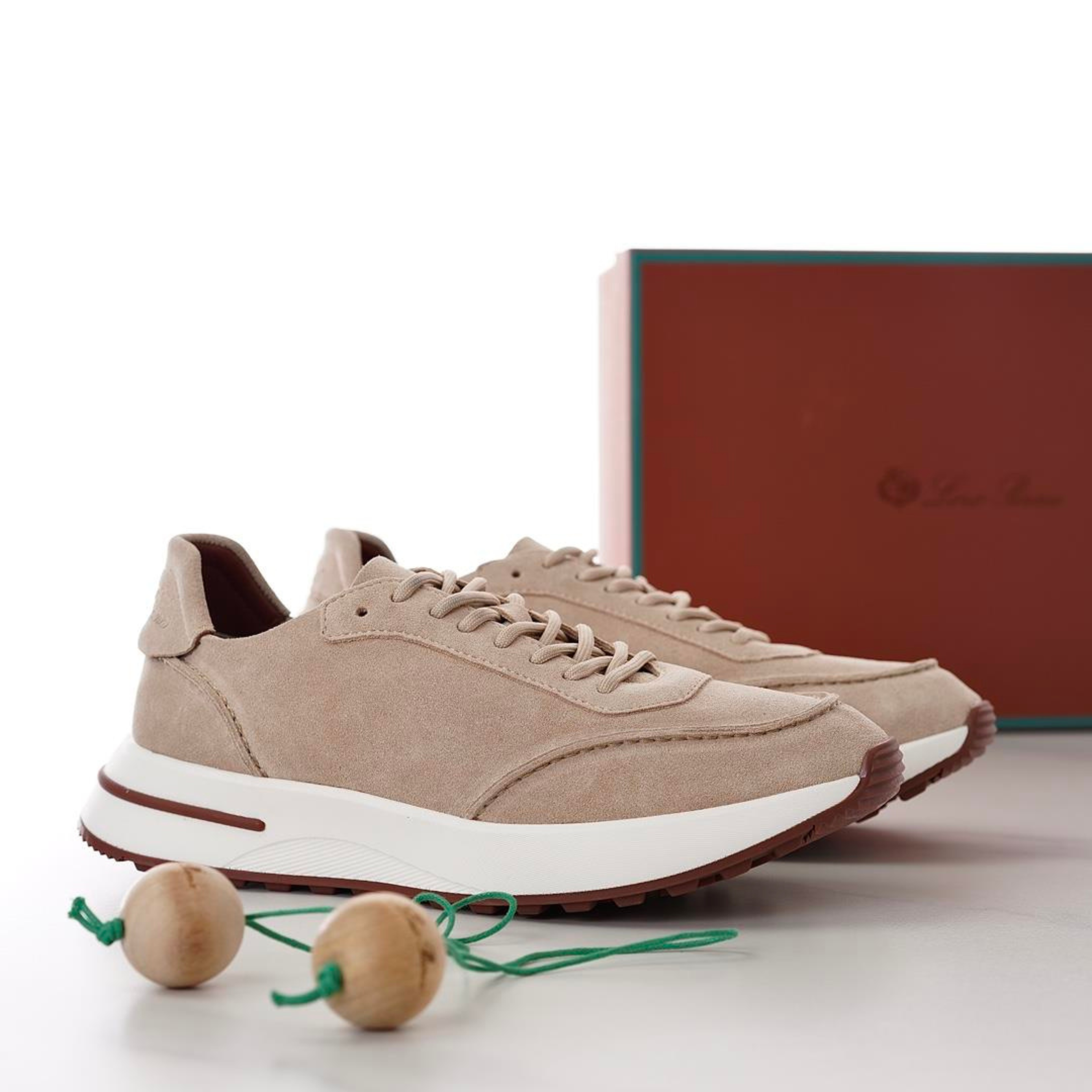Loro Piana Weekend Walk Suede Sneakers - Sand Shell