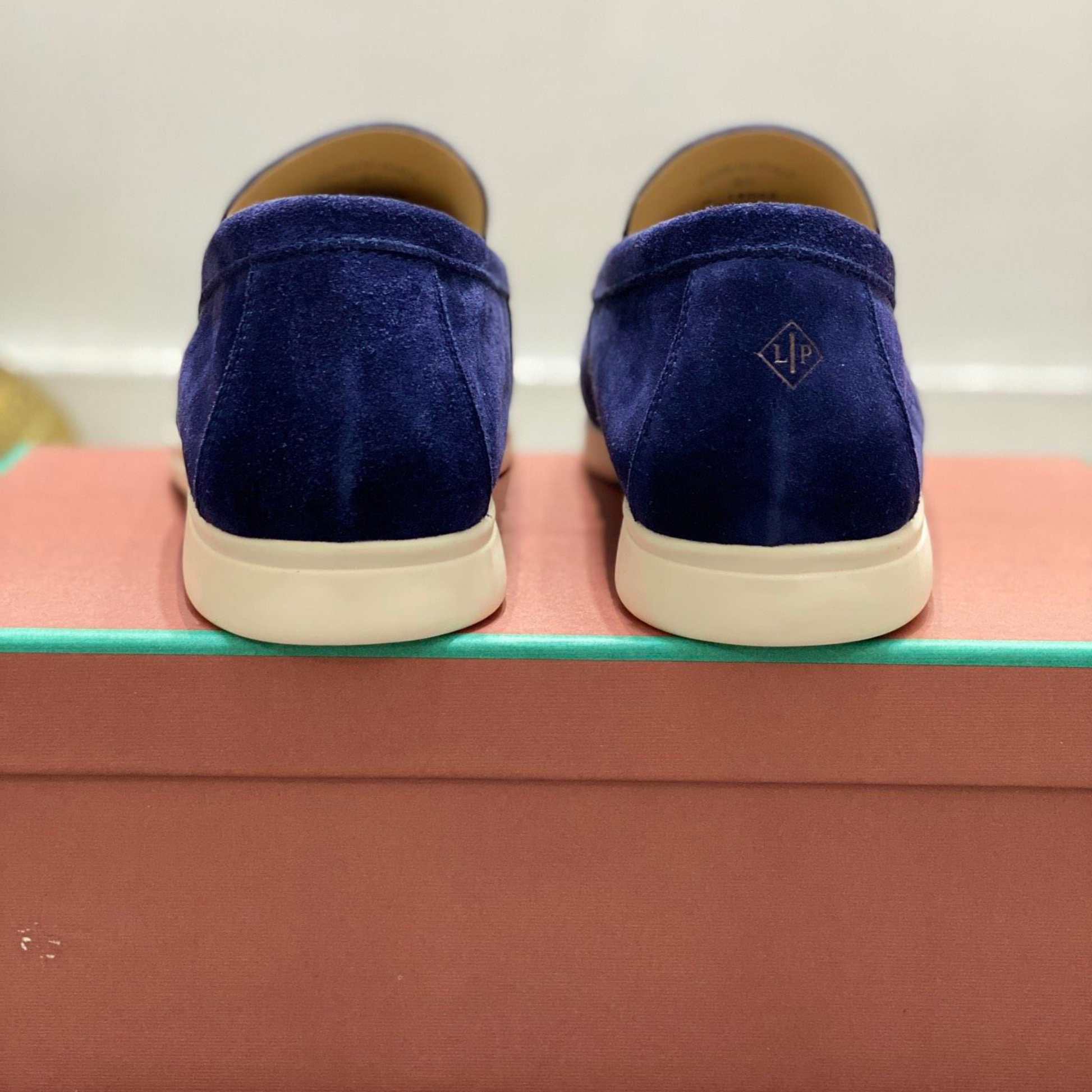 Loro Piana Summer Walk Suede Loafers - Dark Navy Blue ( 040)