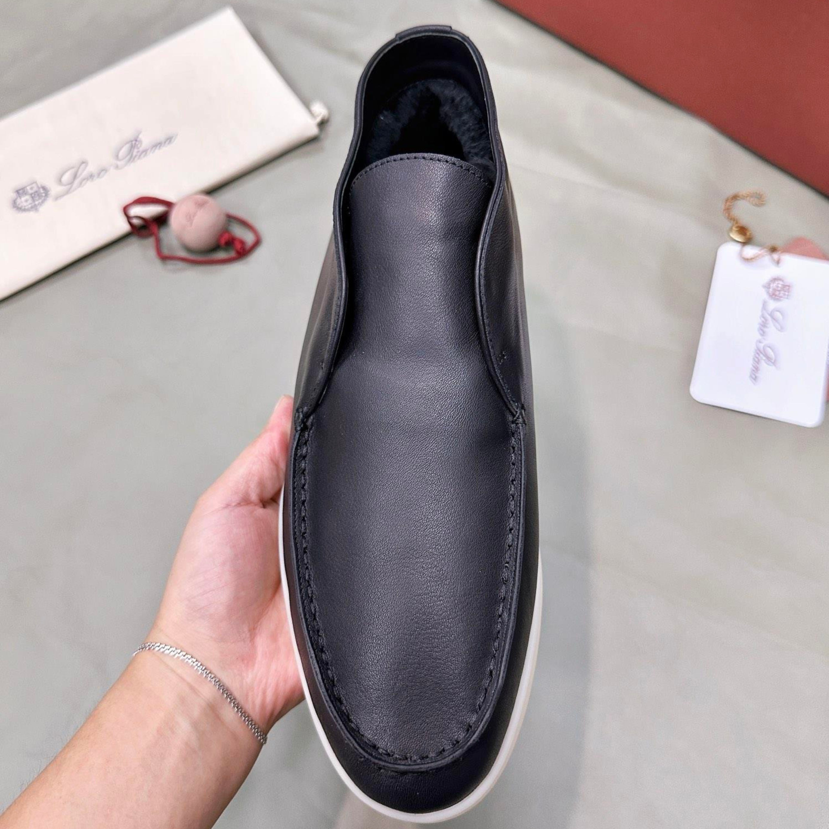 Loro Piana Open Walk Ankle Boots - Navy Blue (W000)