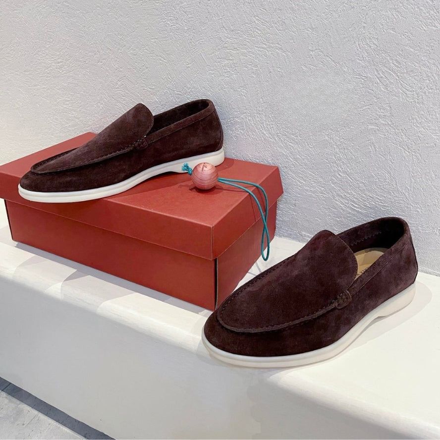 Loro Piana Summer Walk Suede Loafers - Amarone (Q08F)