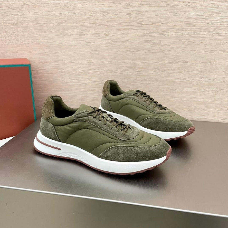 Loro Piana Weekend Walk Suede Sneakers - Green