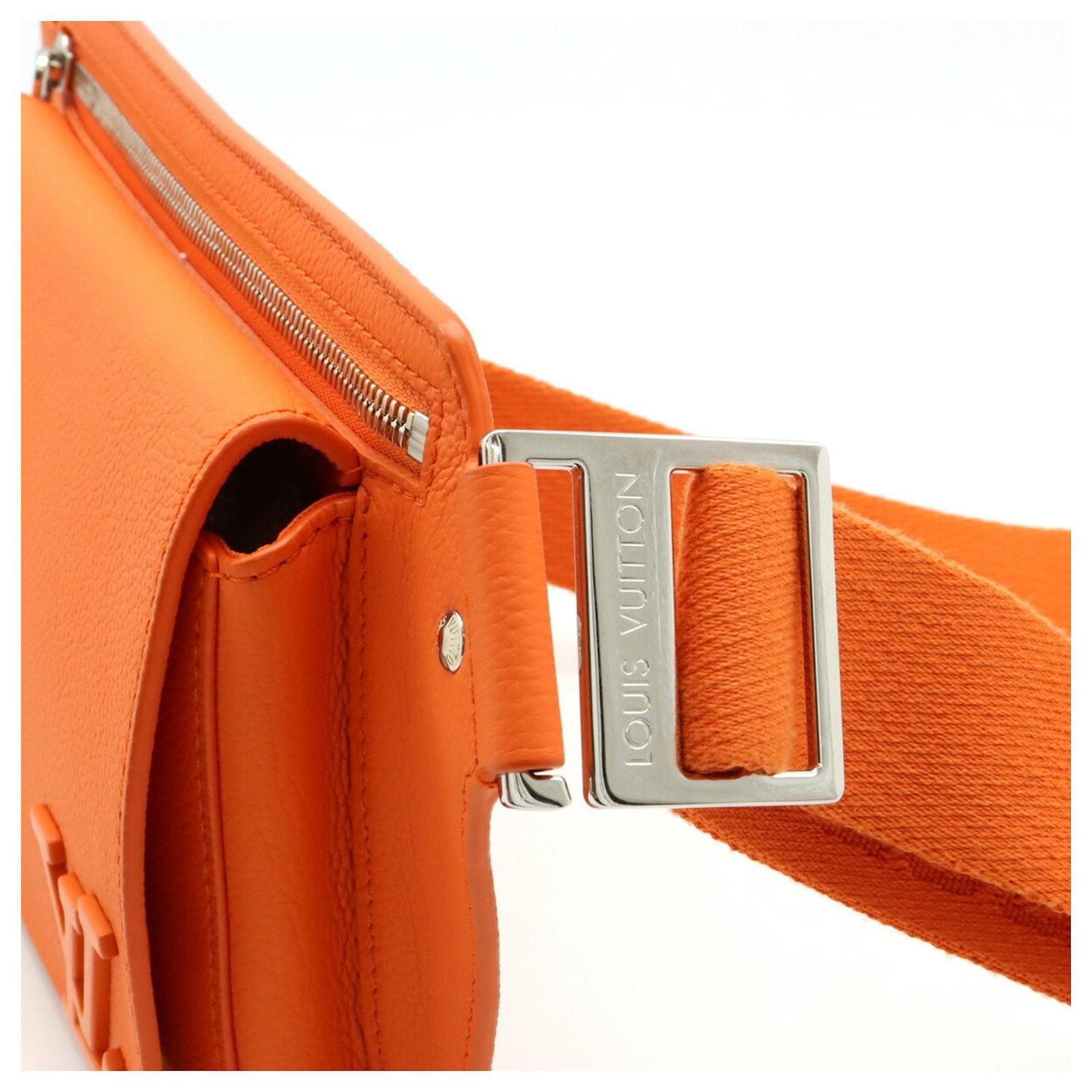 Louis Vuitton Grained Calfskin Aerogram Takeoff Sling Belt Bag - Orange