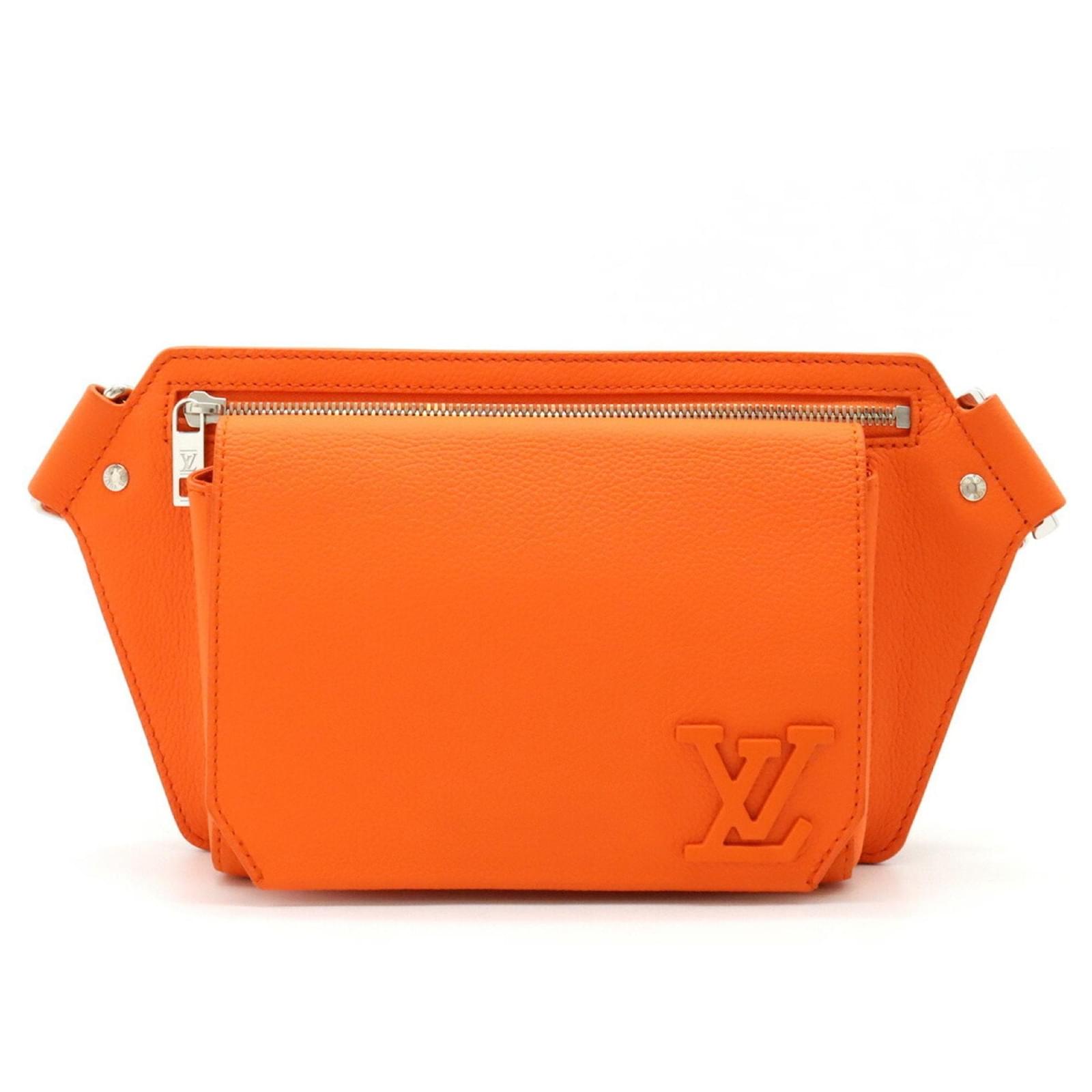 Louis Vuitton Grained Calfskin Aerogram Takeoff Sling Belt Bag - Orange