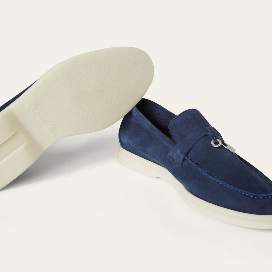 Loro Piana Summer Charms Walk Suede Loafer – True Dark Blue (108)