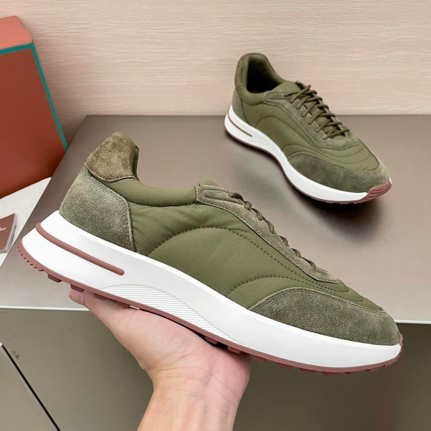 Loro Piana Weekend Walk Suede Sneakers - Green