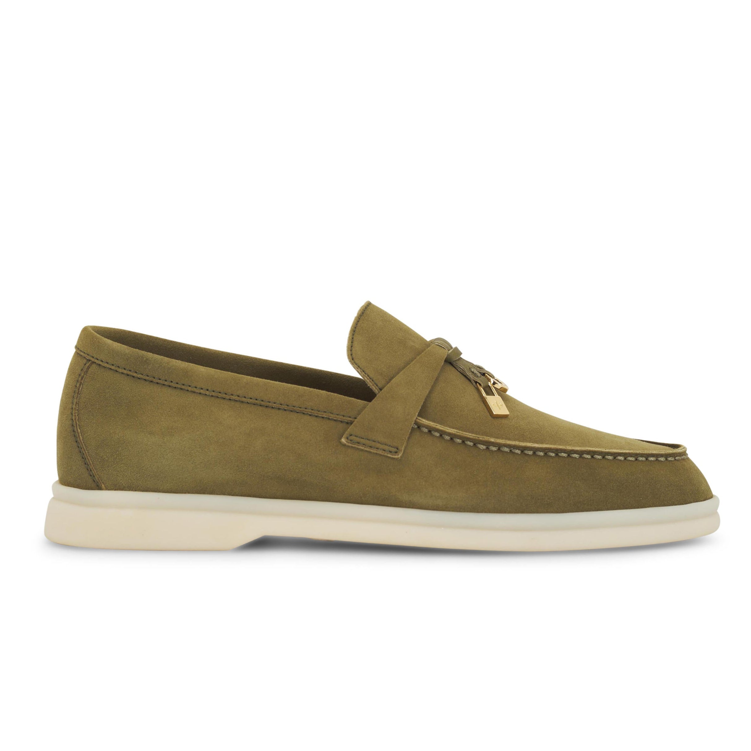 Loro Piana Summer Walk Suede Loafers - Olive
