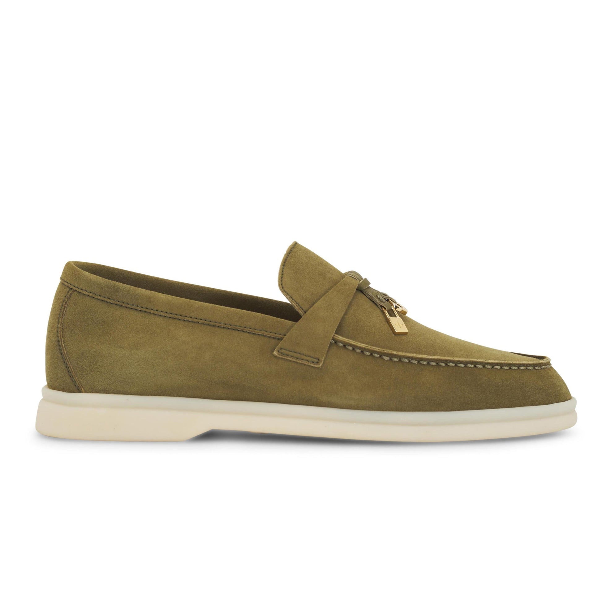 Loro Piana Summer Walk Suede Loafers - Olive