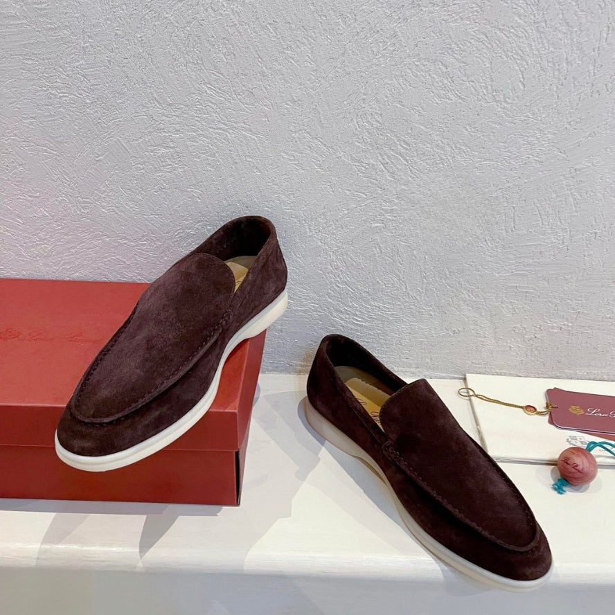 Loro Piana Summer Walk Suede Loafers - Amarone (Q08F)