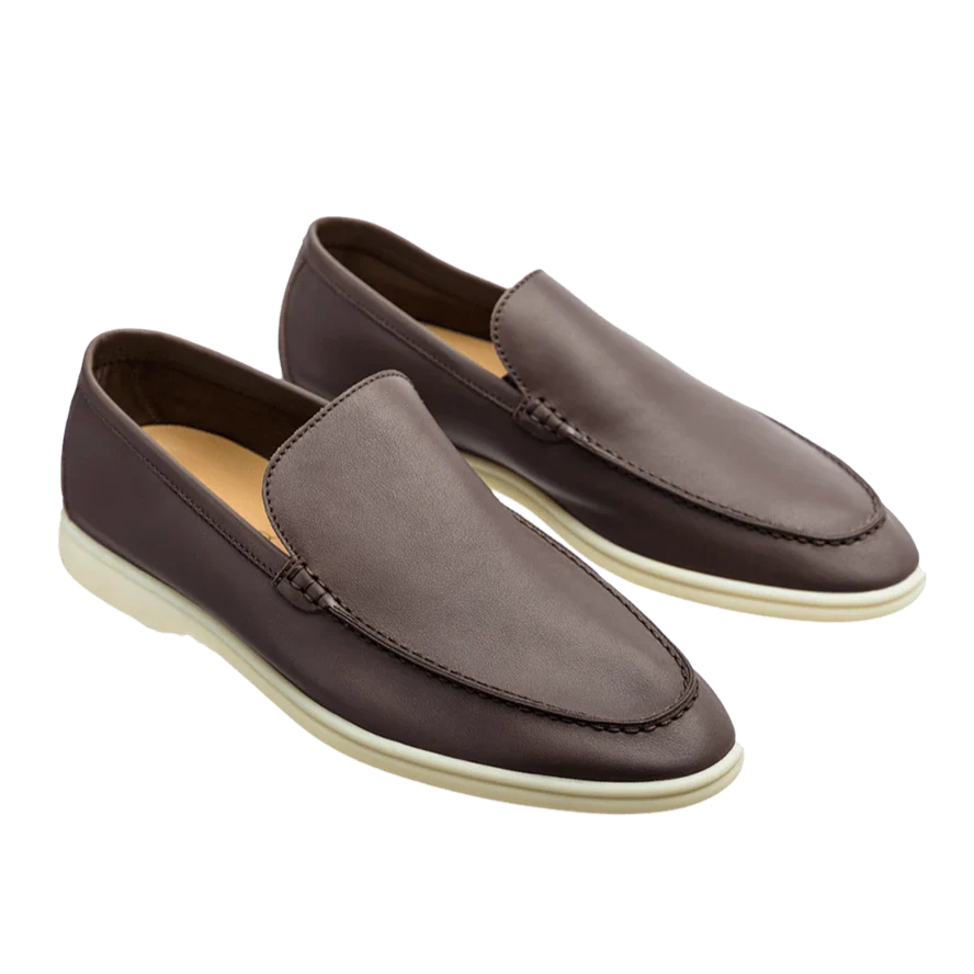 Loro Piana Summer Walk Elk Leather Loafers -  Very Dark Brown (H027)