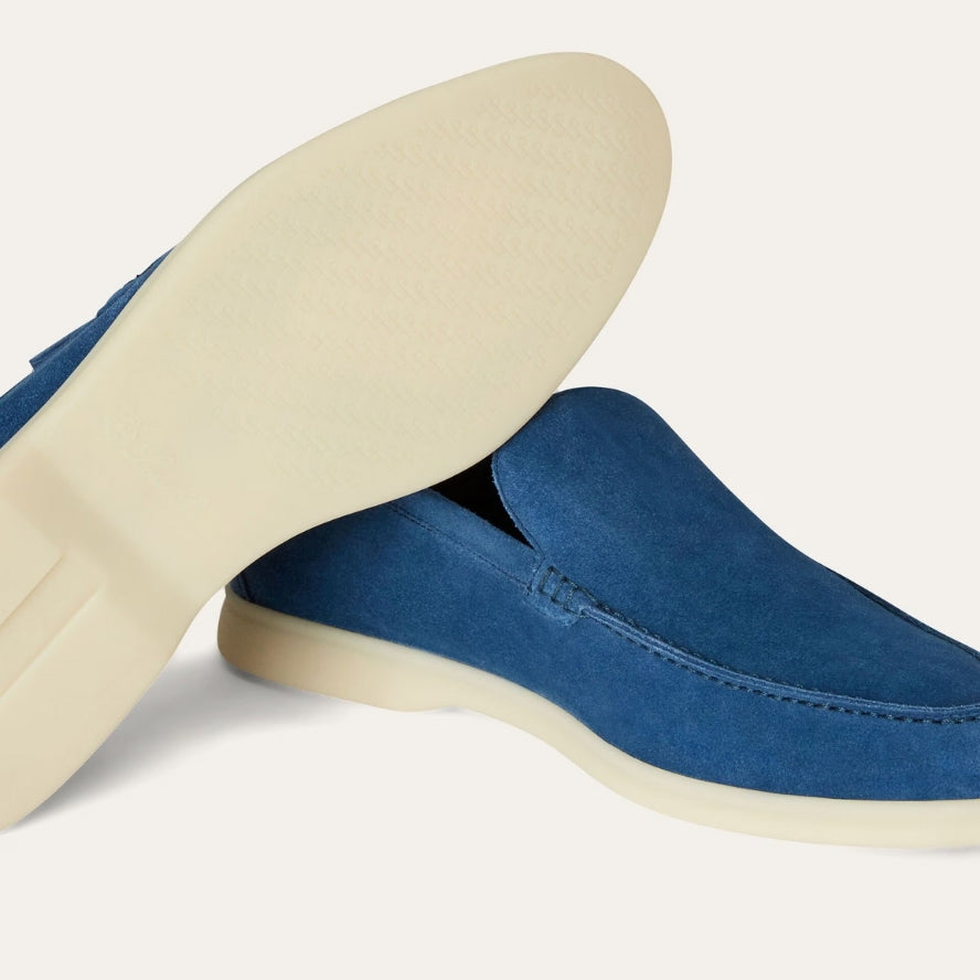 Loro Piana Summer Walk Suede Loafer - Cobalt Ink (135)