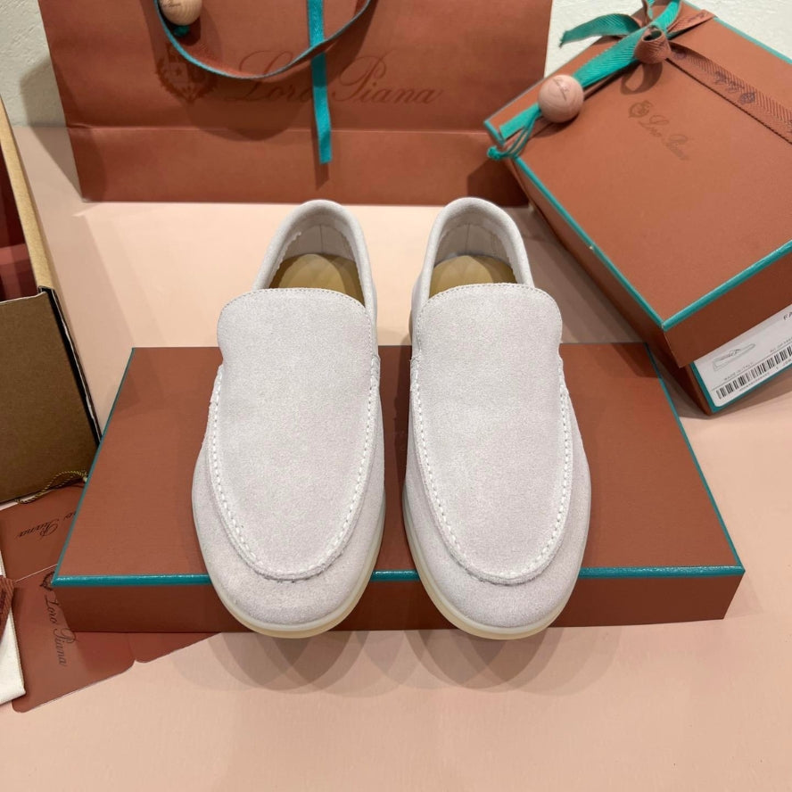 Loro Piana Summer Walk Suede Loafers - Sand