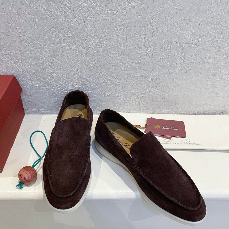 Loro Piana Summer Walk Suede Loafers - Amarone (Q08F)