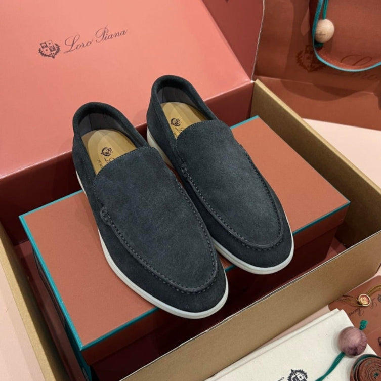 Loro Piana Ocean Front Suede Loafers - Dark Green (133)