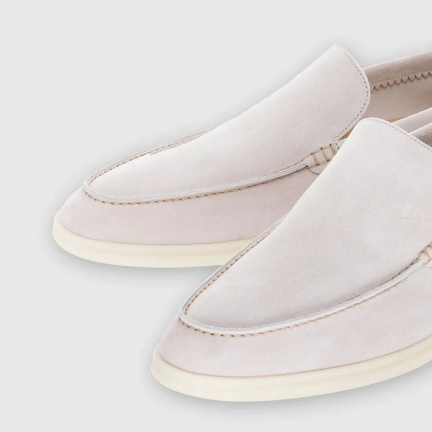 Loro Piana Summer Walk Suede Loafers - Beige