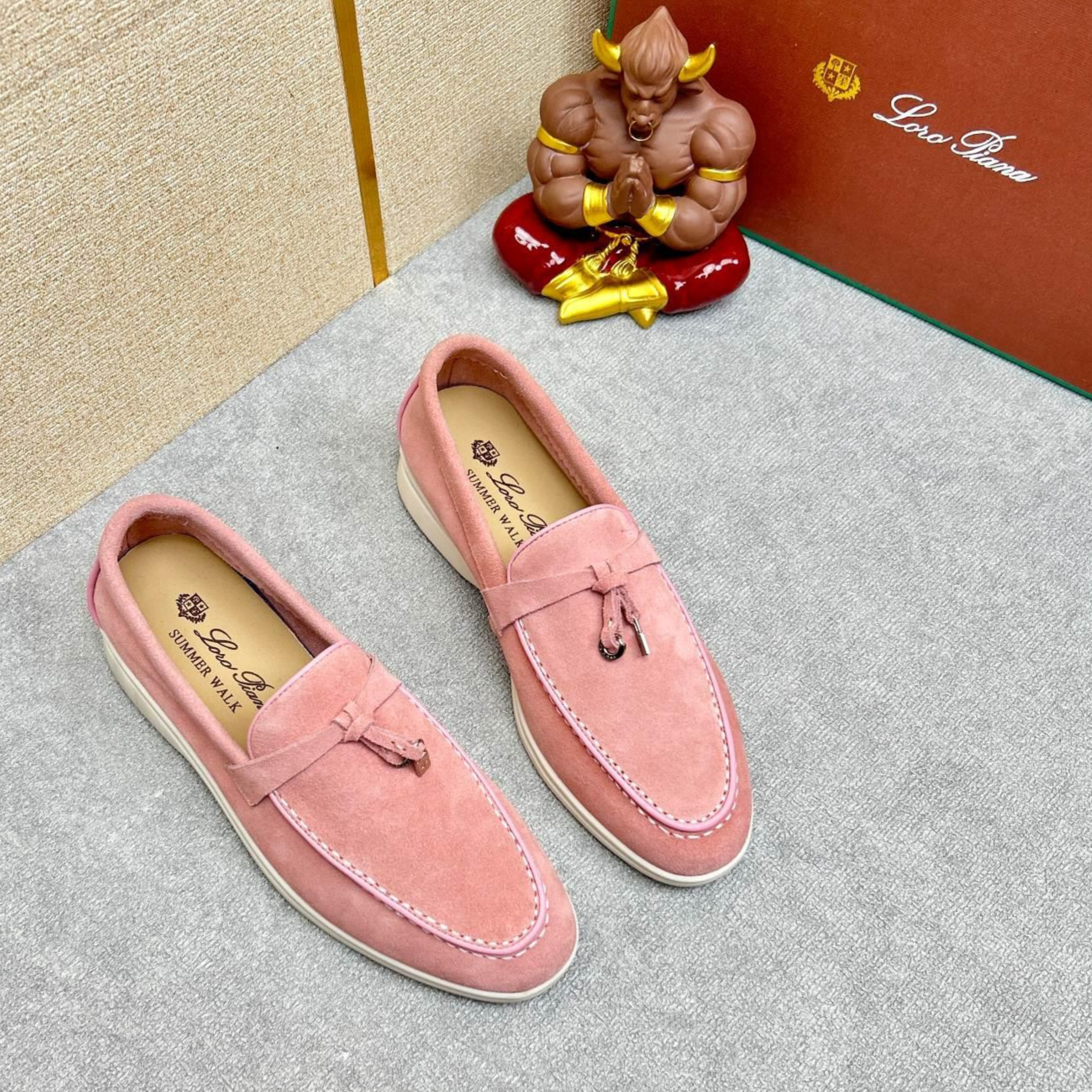 Loro Piana Summer Charms Walk Suede Loafers -  Wild Mauve