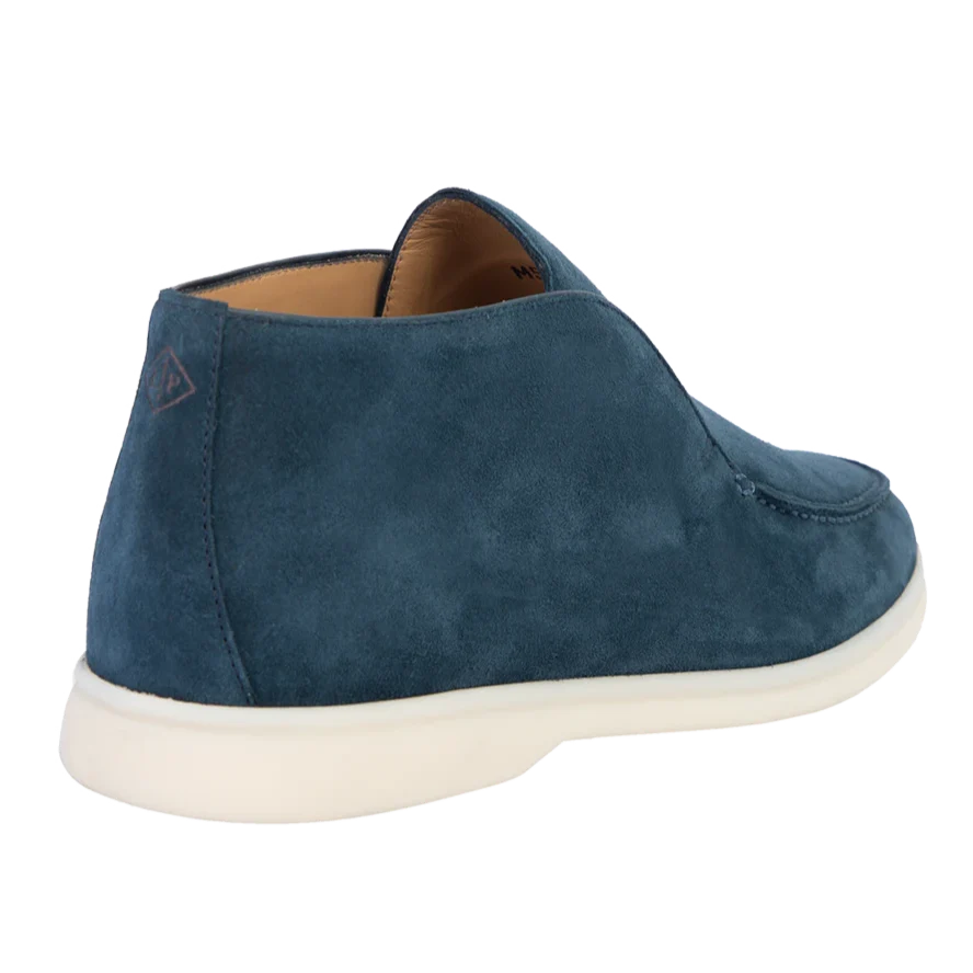 Loro Piana Open Walk Suede Ankle Boots - Dark Blue