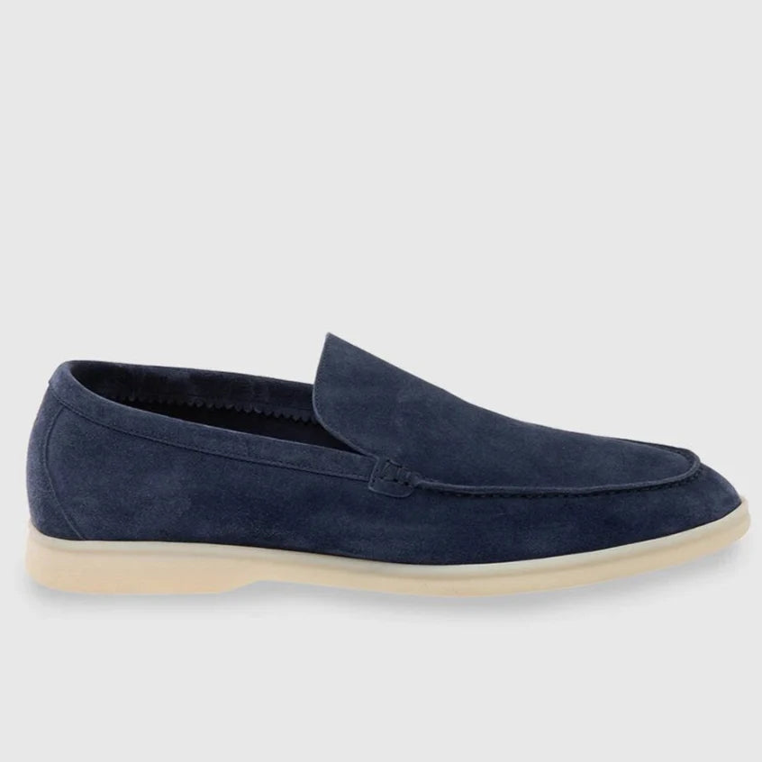 Loro Piana Summer Walk Suede Loafers - Dark Navy Blue ( 040)