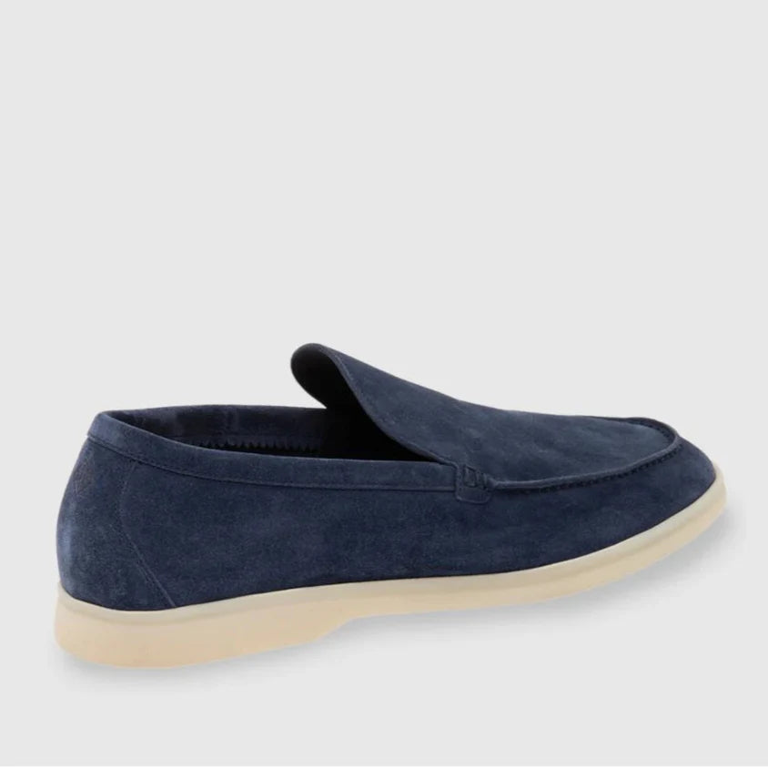 Loro Piana Summer Walk Suede Loafers - Dark Navy Blue ( 040)