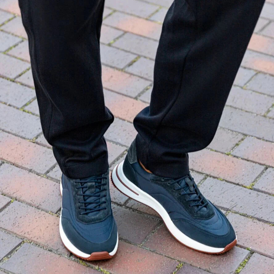 Loro Piana Weekend Evo Suede Sneakers - Navy Blue (082)