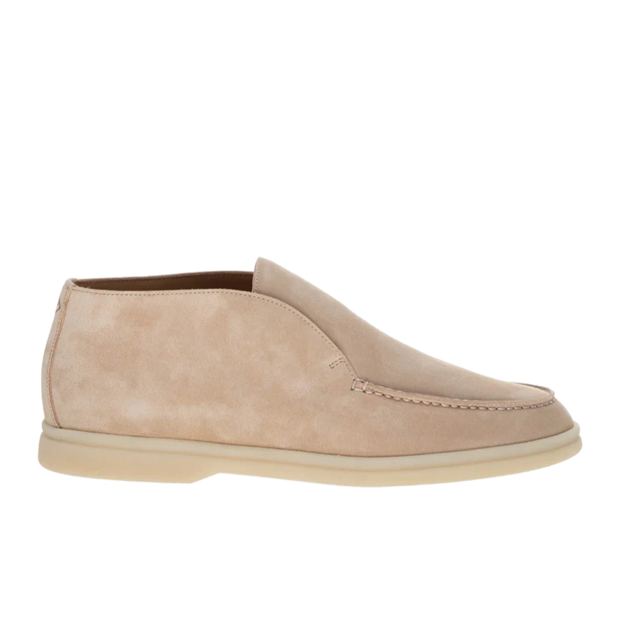 Loro Piana Open Walk Suede Ankle Boots - Beige