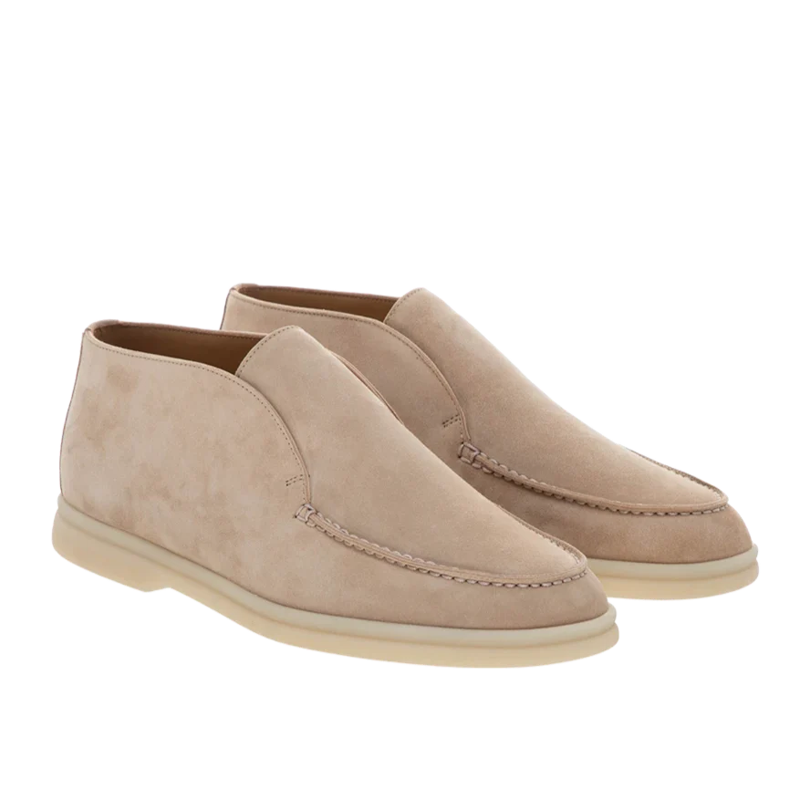 Loro Piana Open Walk Suede Ankle Boots - Beige