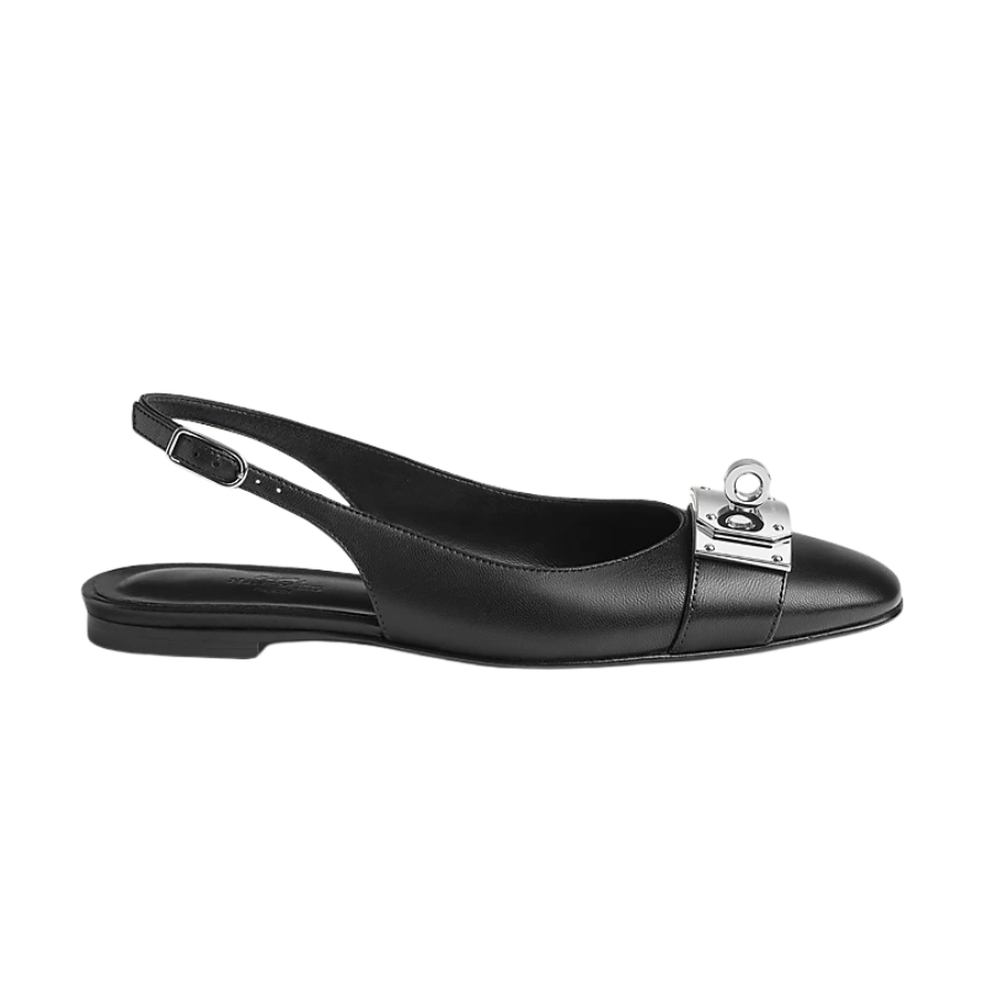 Hermes Innocente Slingback Sandals - Noir