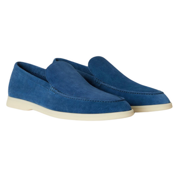 Loro Piana Summer Walk Suede Loafers - Cobalt Ink