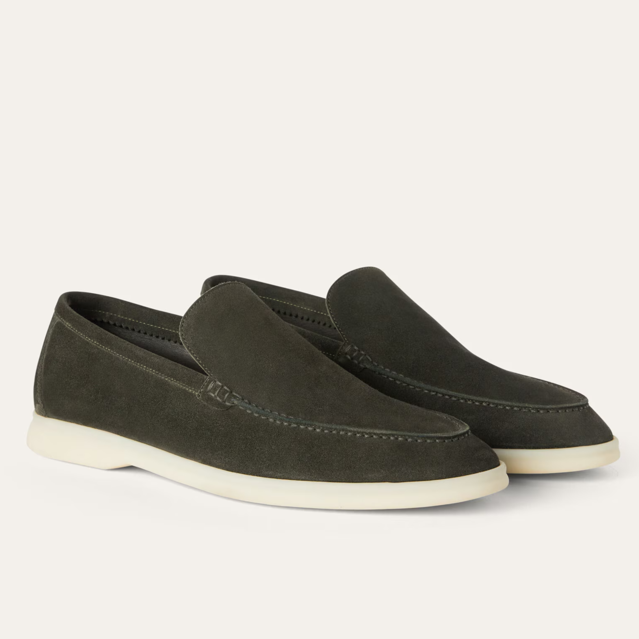 Loro Piana Summer Walk Suede Loafers - Mimetico (50ZK)