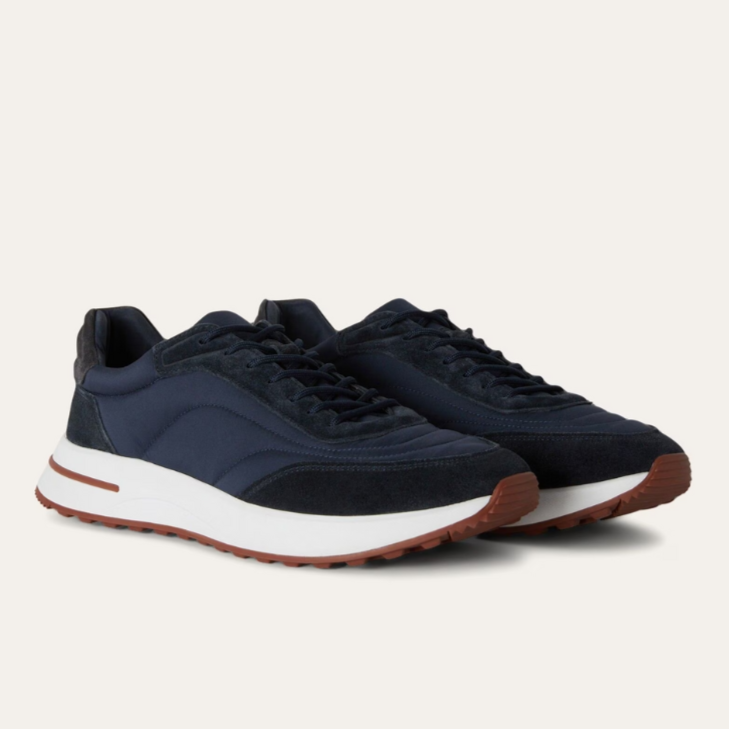 Loro Piana Weekend Evo Suede Sneakers - Navy Blue (082)