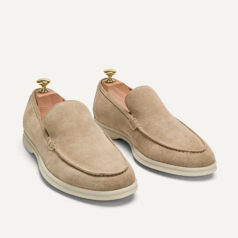 Loro Piana Summer Walk Suede Loafer - Light Wood Smoke (H755)