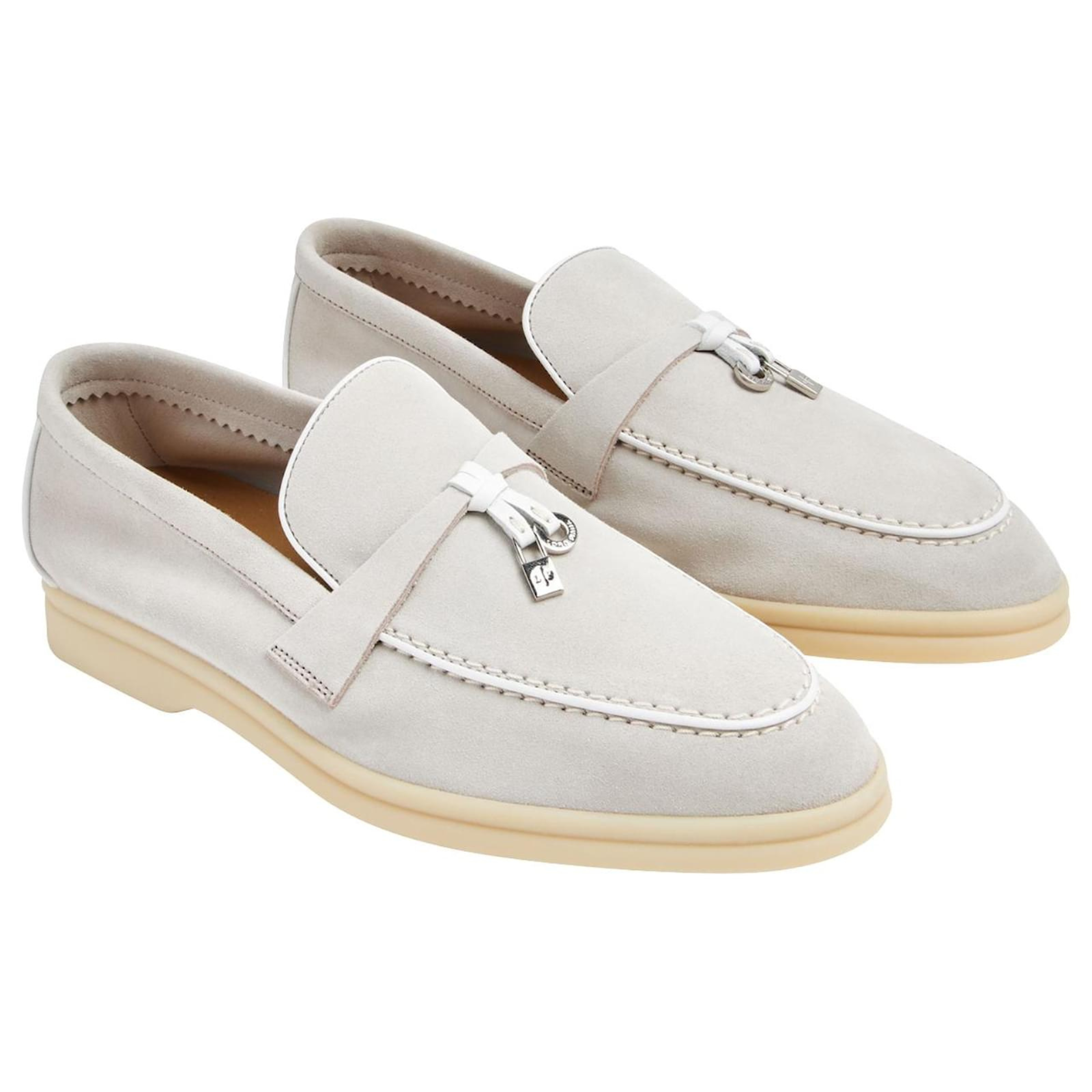 Loro Piana Summer Walks Suede Loafers - Pink Sand