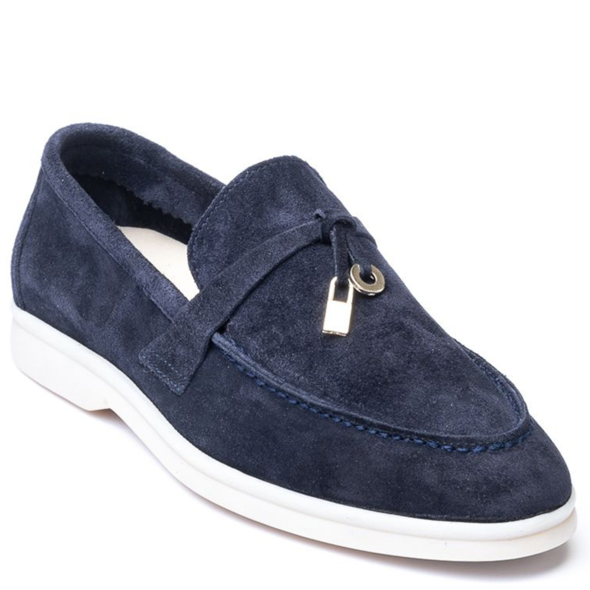 Loro Piana Summer Charms Walk Suede Loafers - True Dark Blue (W18P)