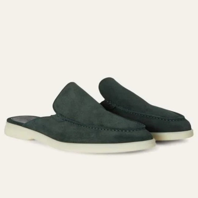 Loro Piana Babouche Walk The Spirit of Elegance® Loafer – Dark Green