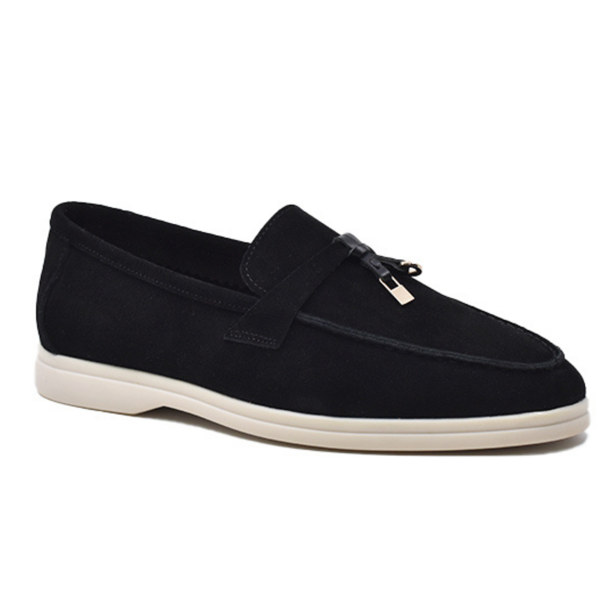 Loro Piana Summer Charm Suede Loafers - Black (029)