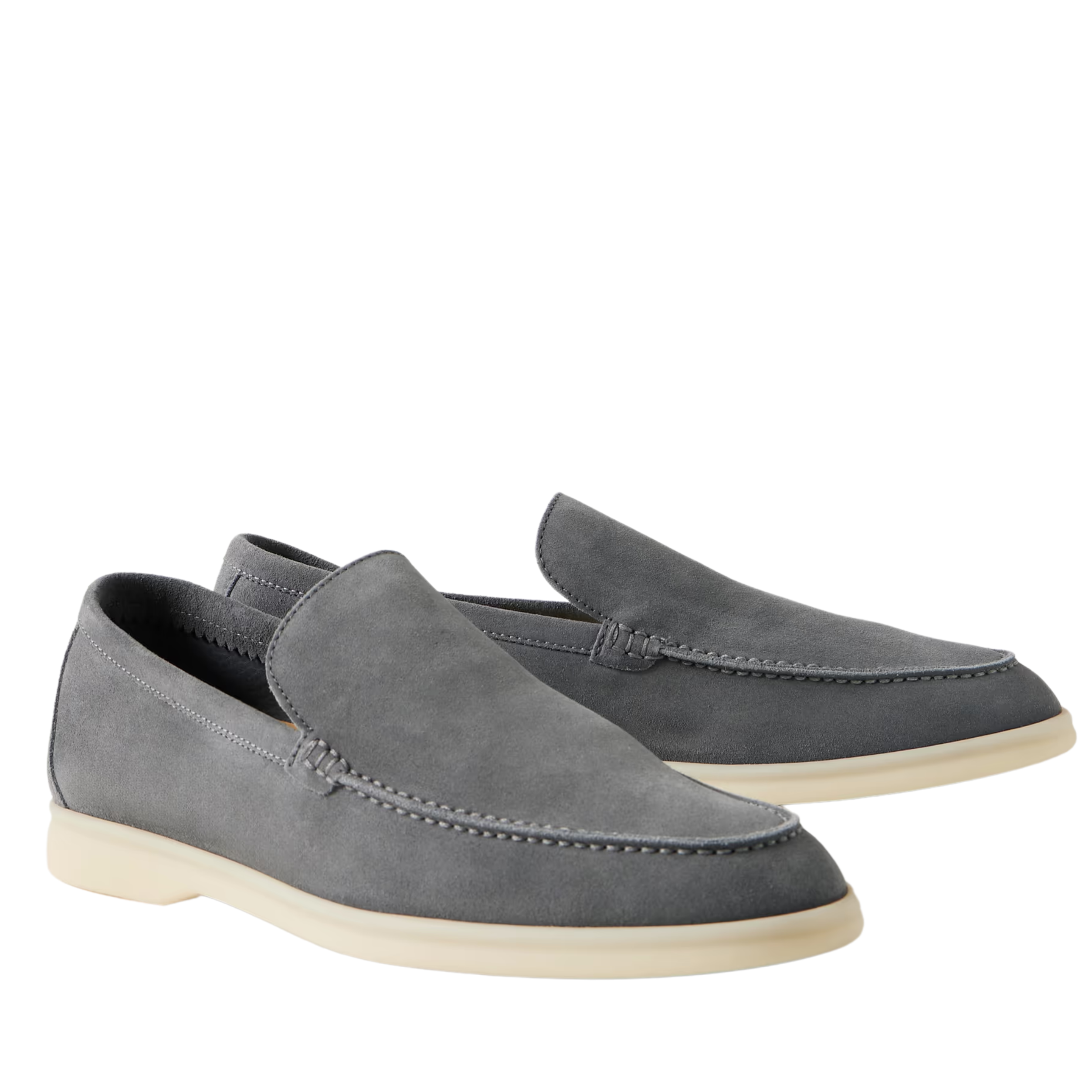 Loro Piana Summer Walk Suede Loafers - Frozen Blue (60JF)