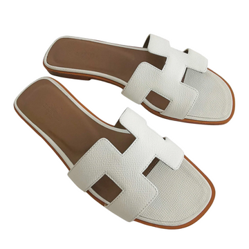 Hermes Oran Sandals - White