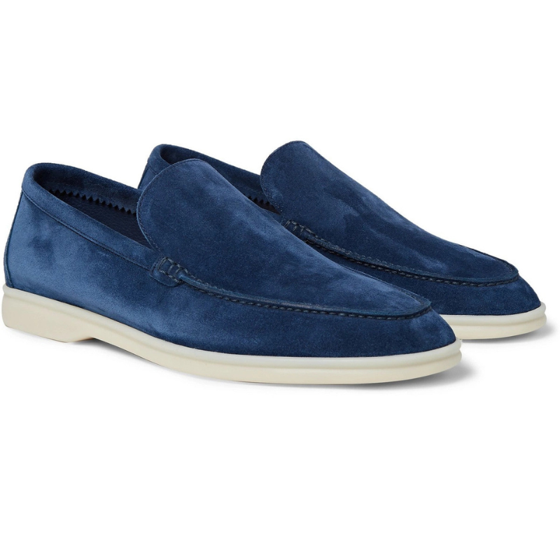 Loro Piana Summer Walk Signature Suede Loafer - Blue (181)