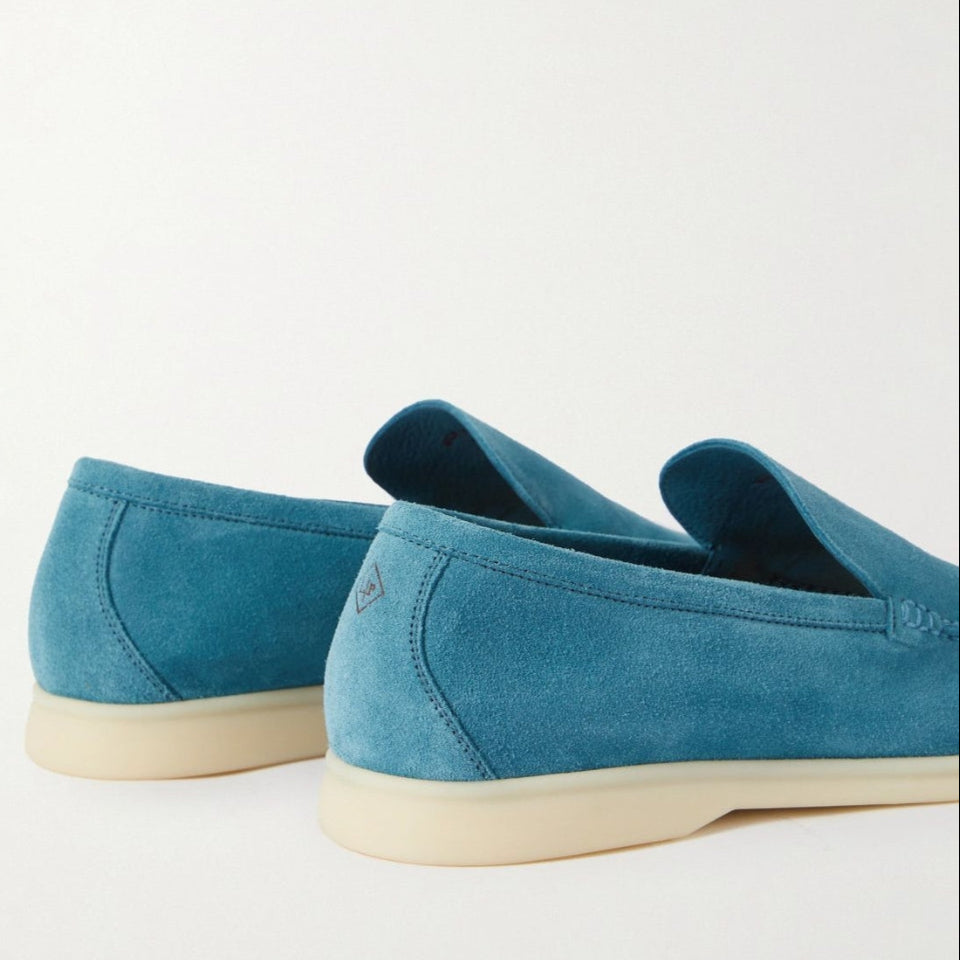 Loro Piana Summer Walk Suede Loafers - Blue