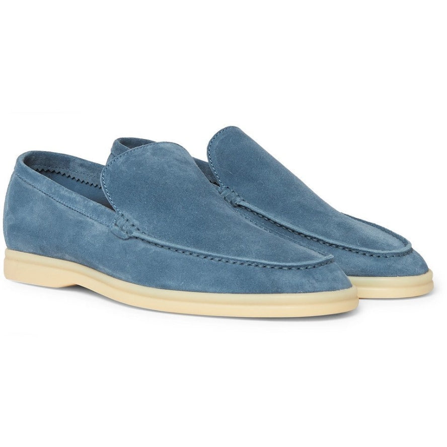 Loro Piana Summer Walk Suede Loafers - Blue (137)