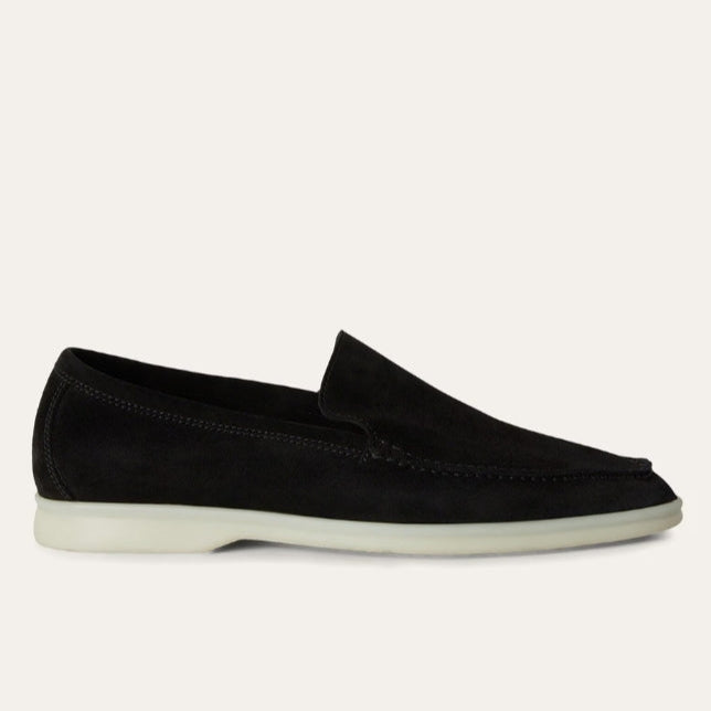 Loro Piana Summer Walk Suede Loafer - Black (8000)
