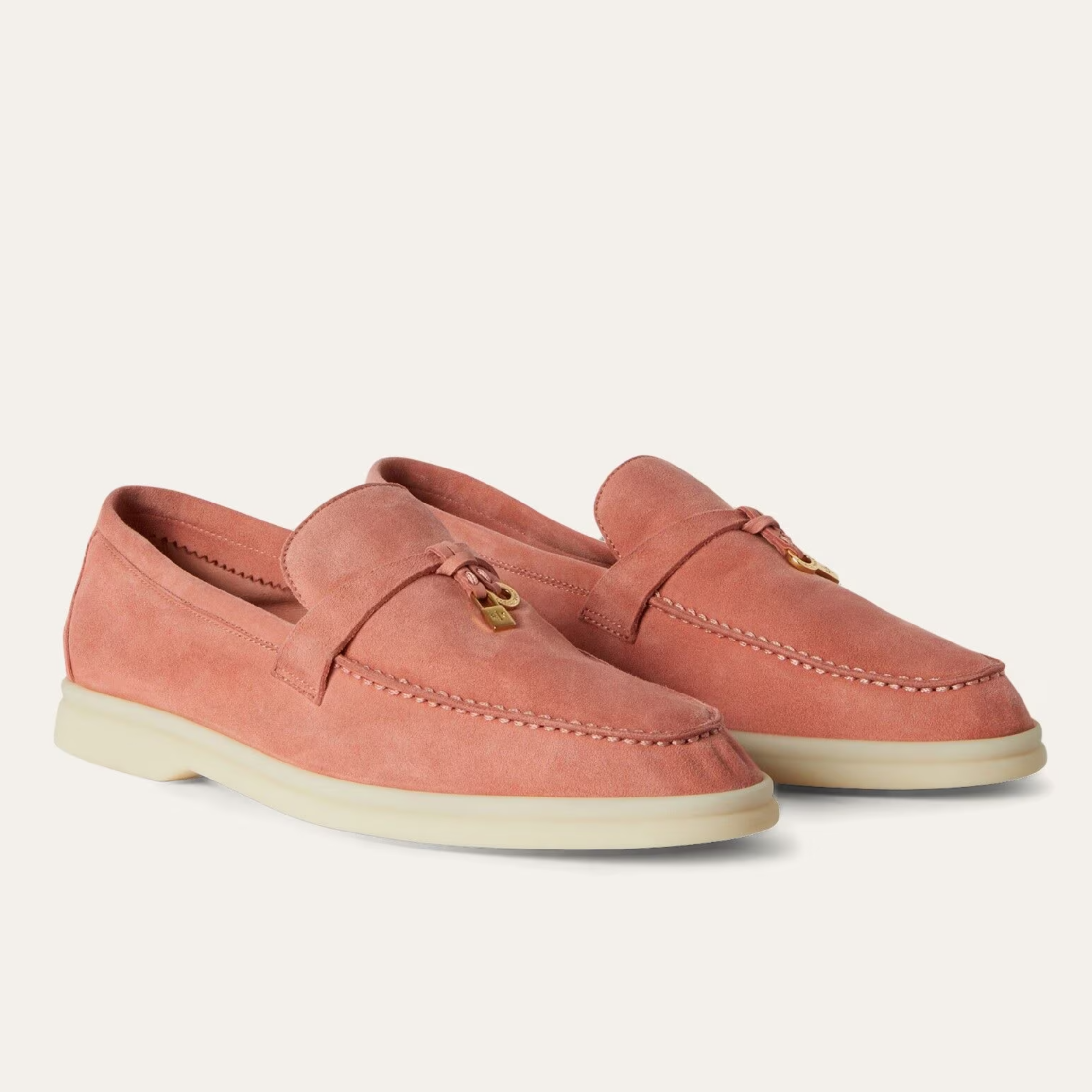 Loro Piana Summer Charms Walk Suede Loafers -  Wild Mauve