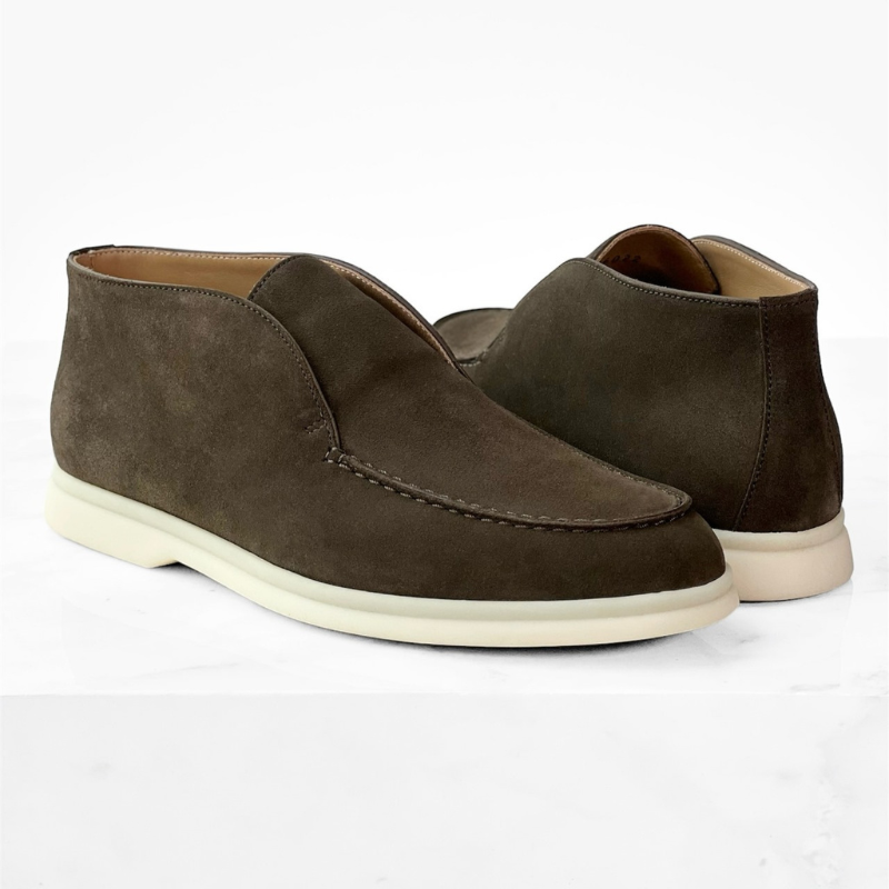 Loro Piana Open Walk Suede Ankle Boot - Warm Gray (MD84)