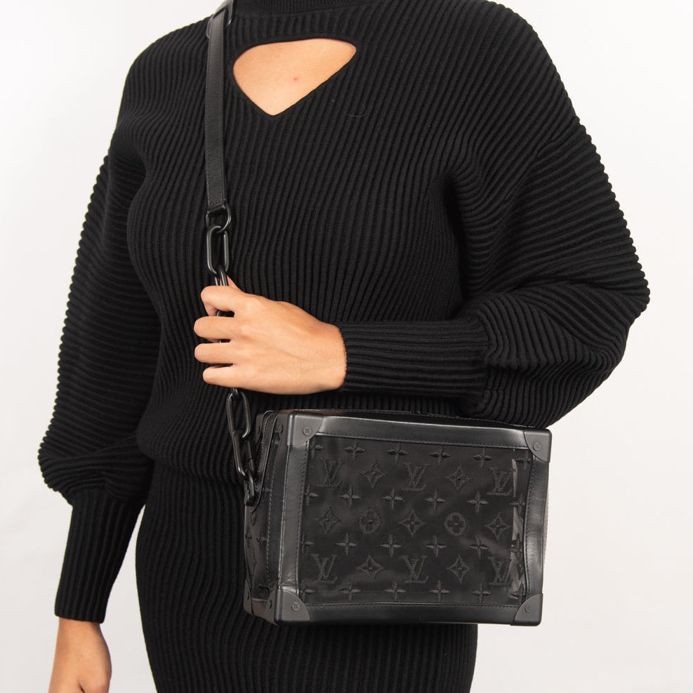 Louis Vuitton Monogram Mesh Soft Trunk Shoulder Bag - Black