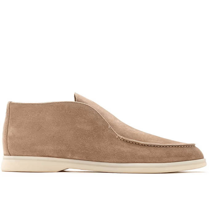 Loro Piana Open Walk Suede Ankle Boots - Beige (217)
