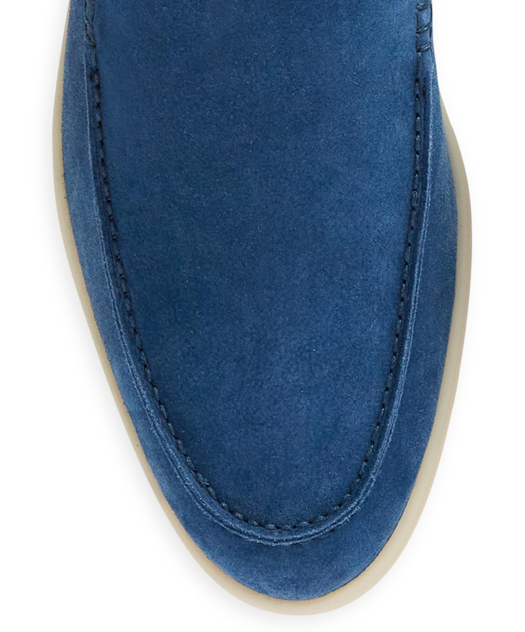 Loro Piana Summer Walk Suede Loafers - Cobalt Ink