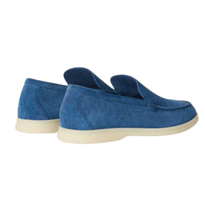 Loro Piana Summer Walk Suede Loafers - Cobalt Ink
