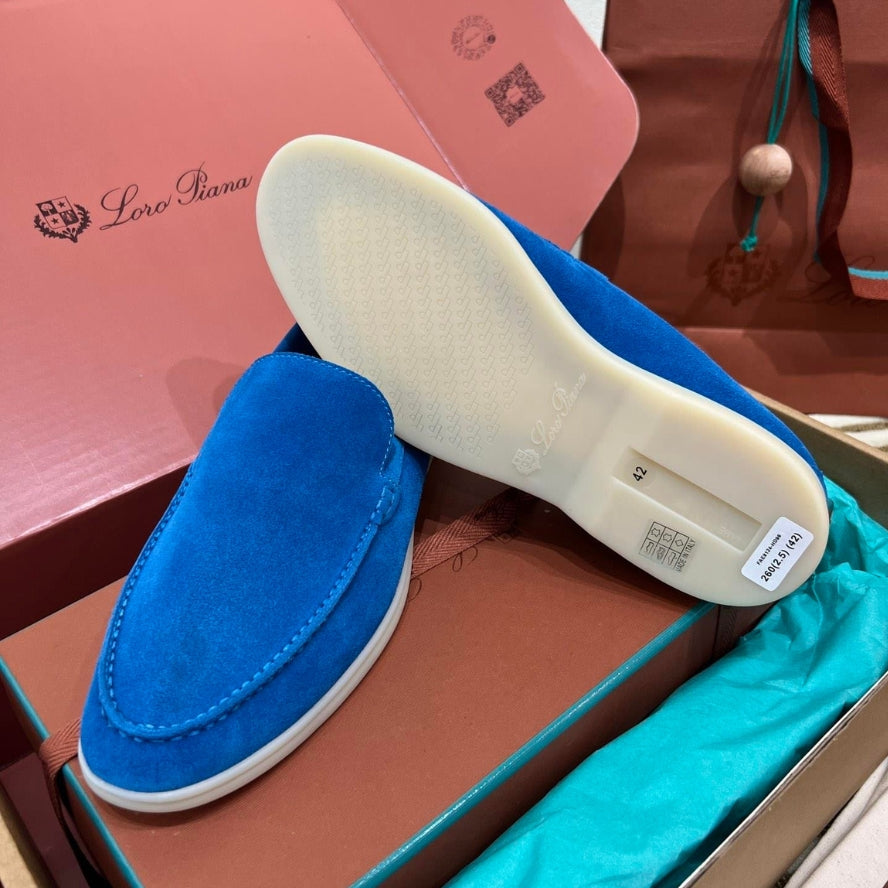 Loro Piana Summer Walk Suede Loafer - Cobalt Ink (135)