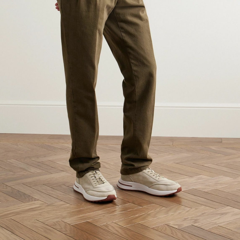 Loro Piana Weekend Walk Suede Sneakers - Beige